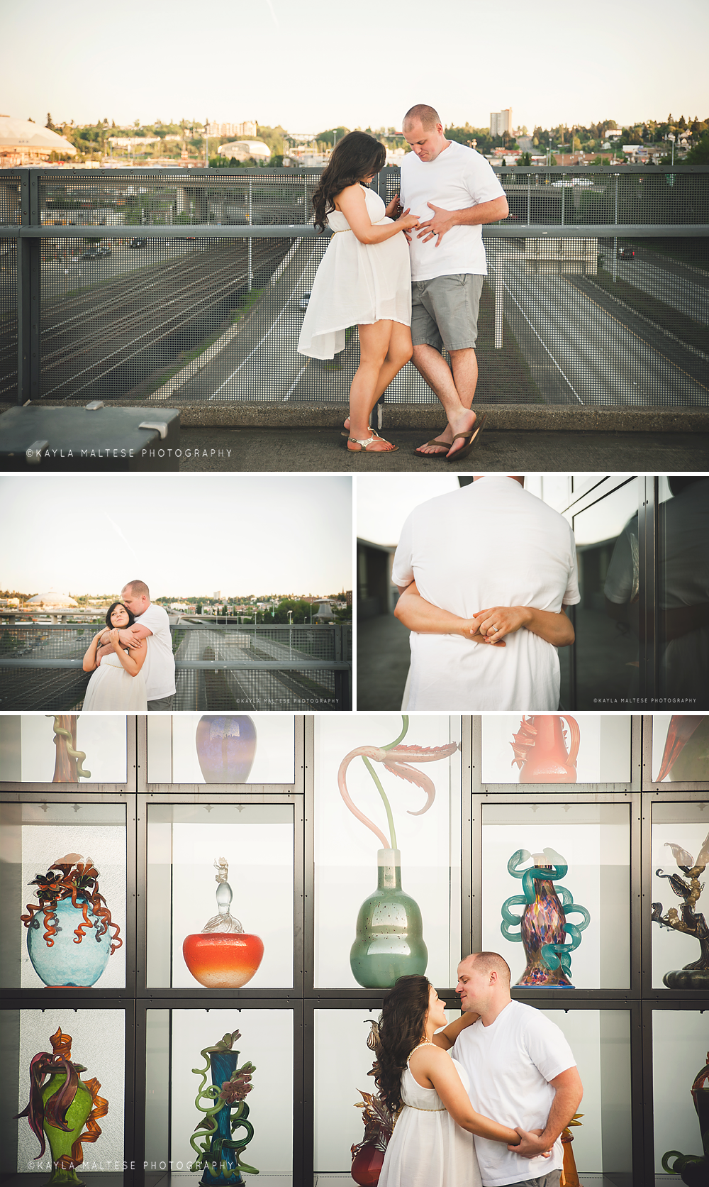 Downtown Tacoma Maternity Session Museum of Glass