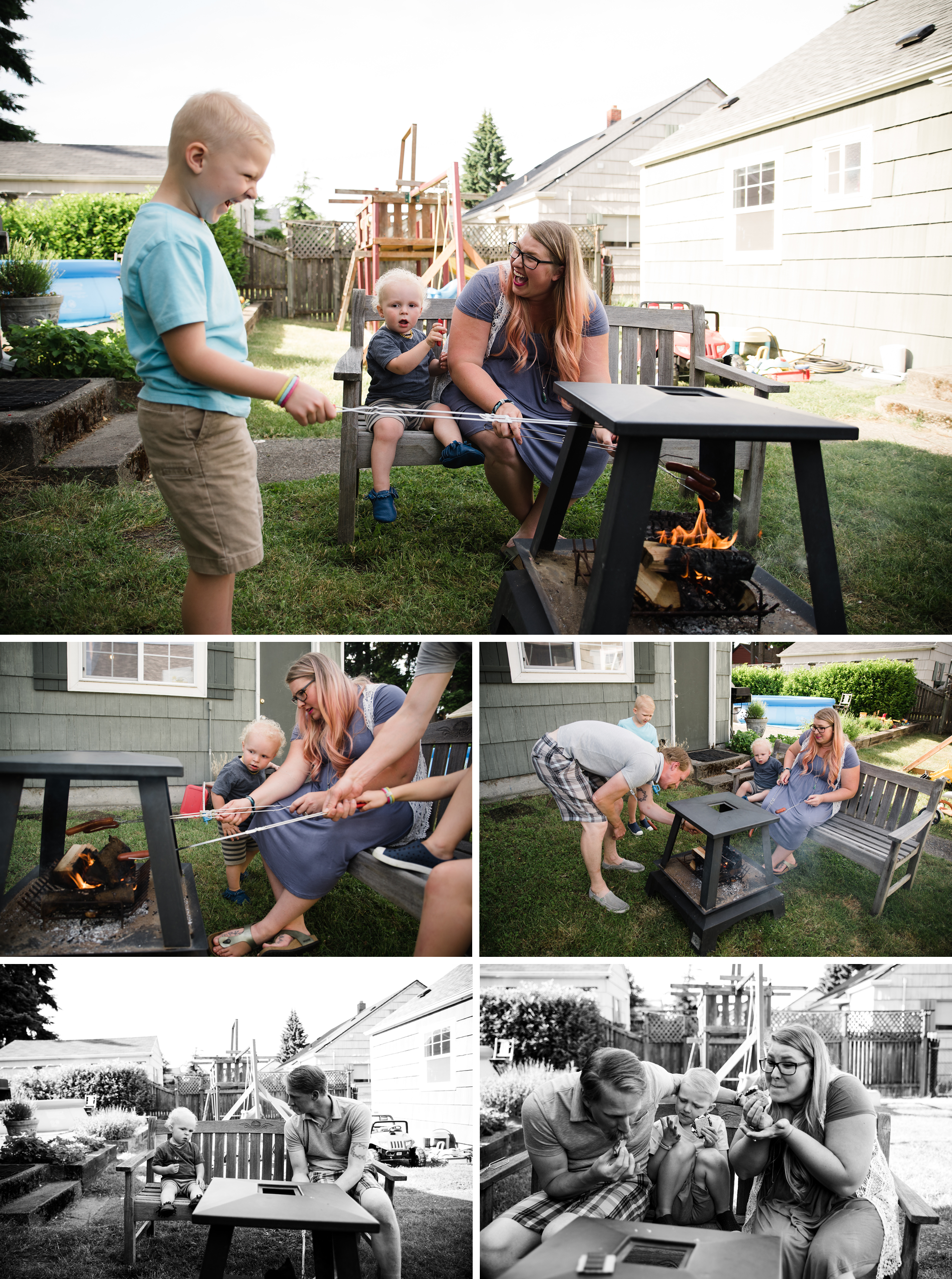 San Diego Family Photography Video S'mores in the backyard